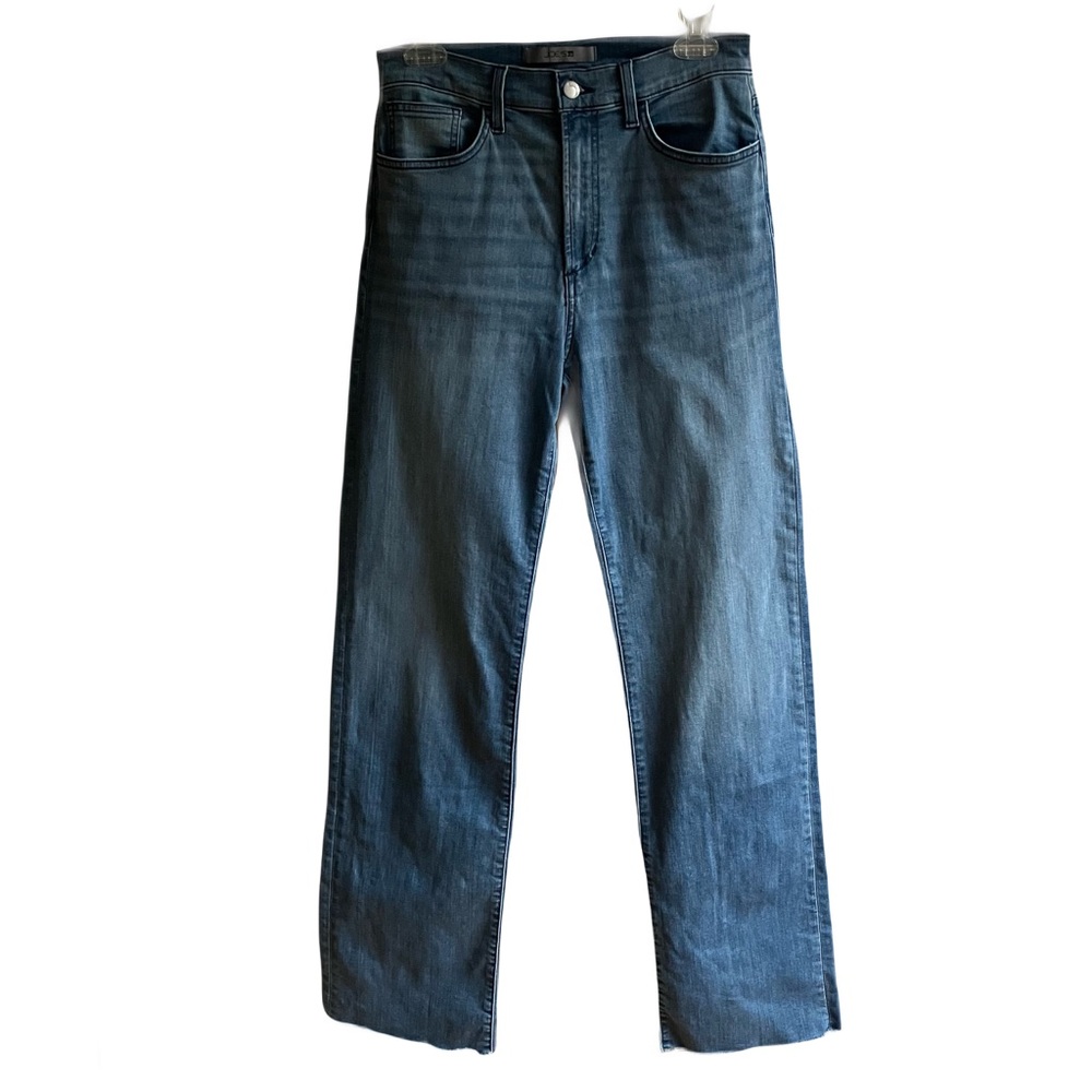 Joe's Jeans High Rise Mariah Size 29 Raw Frayed Hem Wide Leg Medium Wash Denim